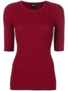 Theory Slim Fit Knitted Top - Red