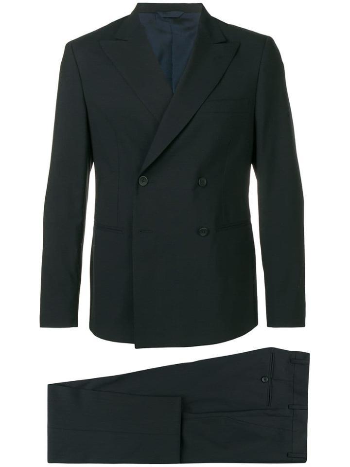 Tonello Double Breasted Stretch Suit - Blue