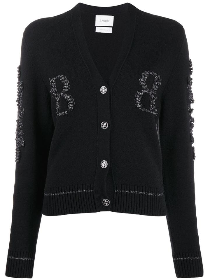 Barrie Two-tone Monogram Cardigan - Black