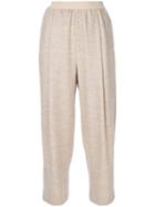Agnona - Front Pleat Cropped Trousers - Women - Alpaca/virgin Wool/polyamide/silk - 42, Nude/neutrals, Alpaca/virgin Wool/polyamide/silk