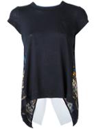 Sacai Open Back Tribal Lace T-shirt, Women's, Size: 1, Blue, Linen/flax/polyester