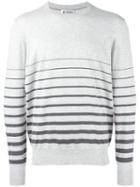 Brunello Cucinelli Striped Sweatshirt, Men's, Size: 50, Grey, Cotton