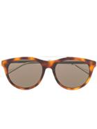 Gucci Eyewear Tortoiseshell Effect Sunglasses - Brown
