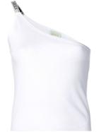 Aries One Shoulder Vest Top - White