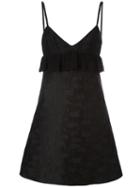 Giamba V-neck Mini Dress, Women's, Size: 42, Black, Polyester/polyamide/cotton