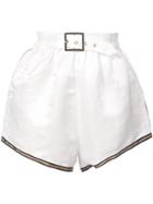 Cynthia Rowley Belted Short Shorts - White