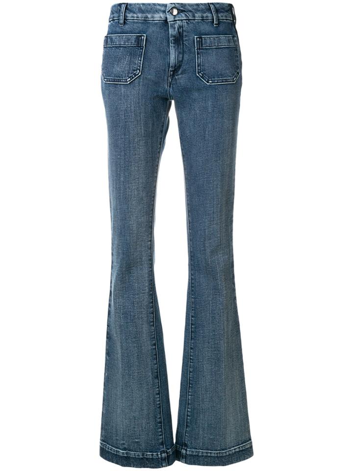 The Seafarer Panel Detail Flared Jeans - Blue