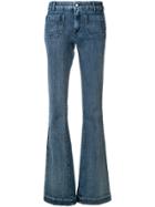 The Seafarer Panel Detail Flared Jeans - Blue