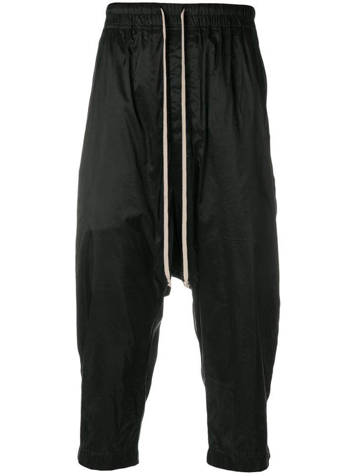 Rick Owens Drkshdw Drop Crotch Cropped Trousers - Black