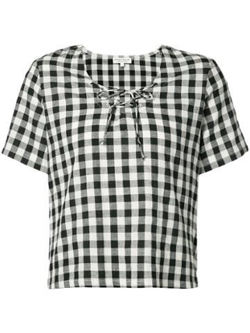 The Lady And The Sailor - Check Blouse - Women - Cotton/linen/flax - I, Black, Cotton/linen/flax