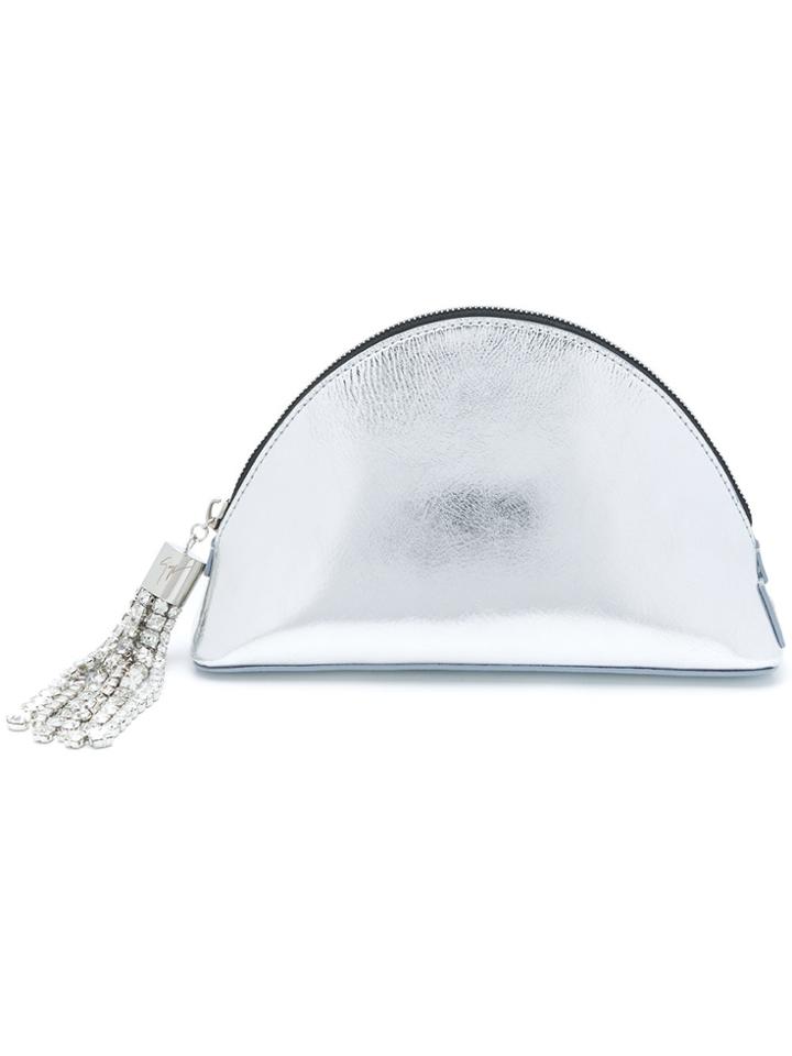 Giuseppe Zanotti Design Crystal Embellished Clutch Bag - Metallic