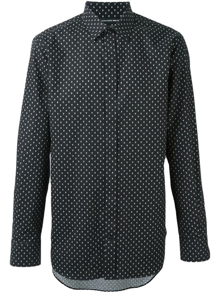 Alexander Mcqueen Skull Print Shirt, Men's, Size: 43, Black, Cotton