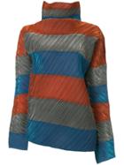 Issey Miyake Vintage Colour-block Striped Sweater - Metallic