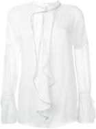 3.1 Phillip Lim Ruffle Detail Blouse, Women's, Size: 6, White, Silk