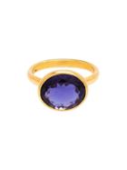 Marie Helene De Taillac 22k Yellow Gold Iolite Ring, Women's, Size: Large, Pink/purple