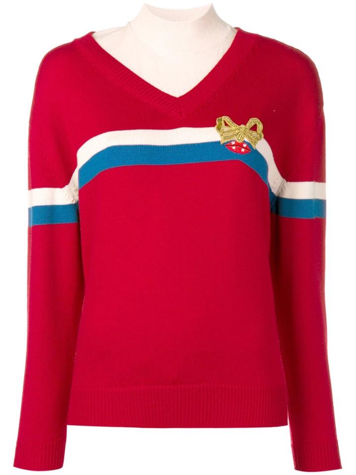 Vivetta Embellished Bow Jumper - Red