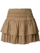 Isabel Marant Étoile Tiered Kamelie Mini Skirt, Women's, Size: 40, Brown, Cotton/viscose