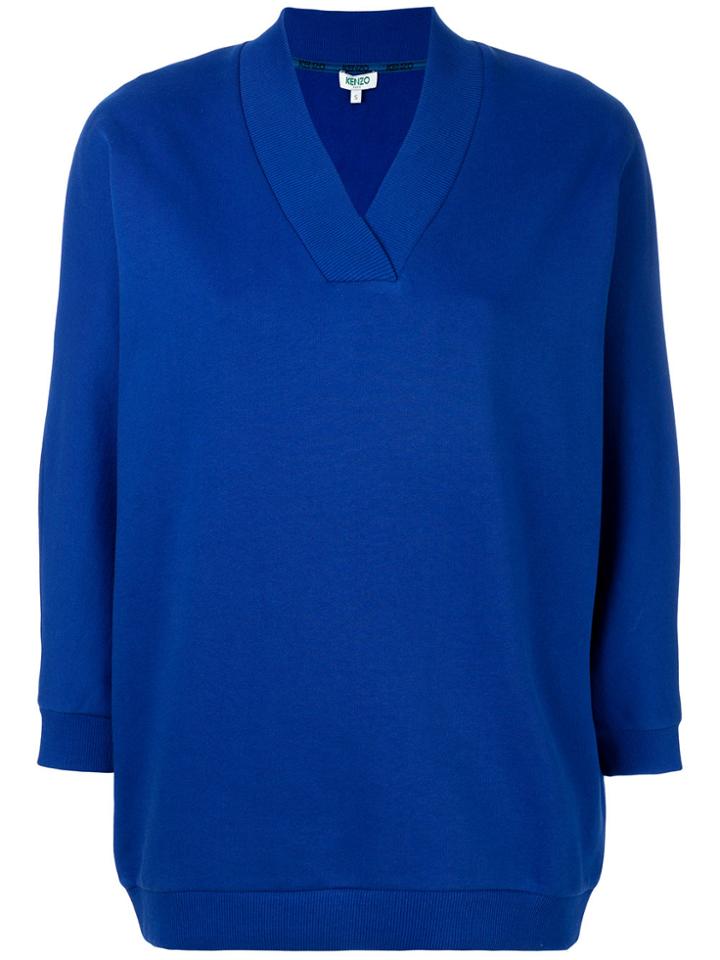 Kenzo V-neck Sweatshirt - Blue