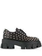 Prada Chunky Studded Lace-up Shoes - Black