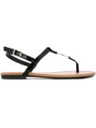 Armani Jeans Logo Plaque Flat Sandals