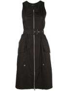 Derek Lam Belted Organic Cotton Tank Dress With Topstitch Detail -