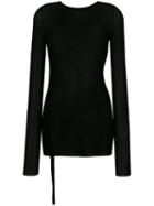 Helmut Lang - Semi-sheer Longsleeved Blouse - Women - Polyamide/viscose - L, Black, Polyamide/viscose