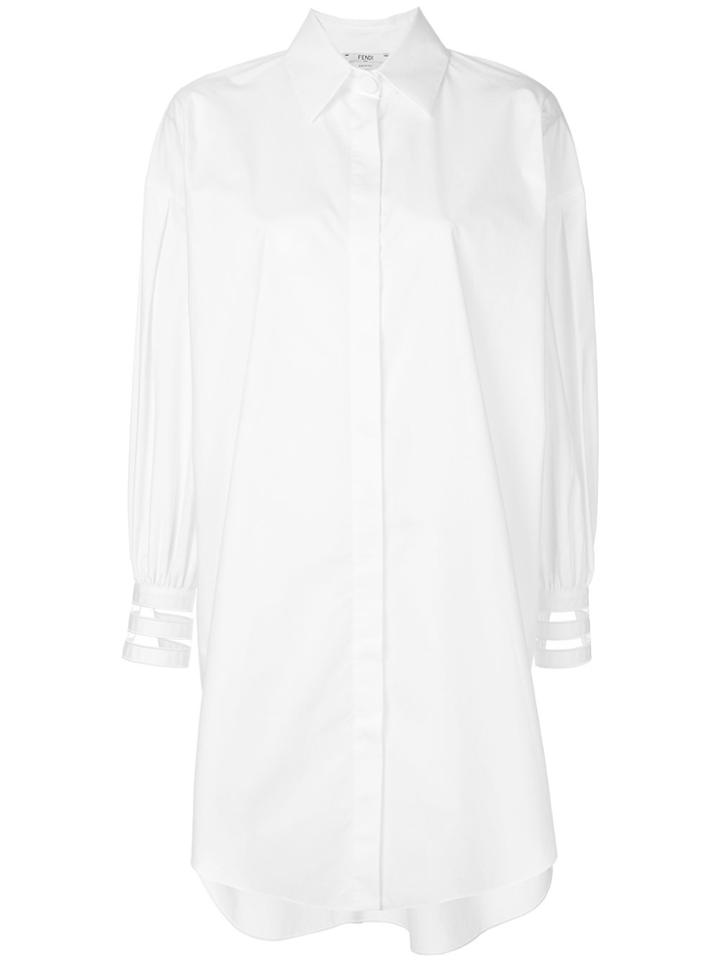 Fendi Mesh-cuff Oversized Shirt - White