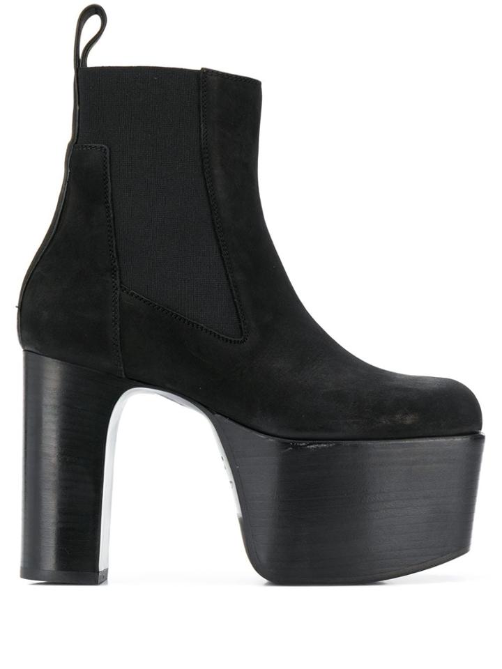 Rick Owens Platform Ankle Boots - Black