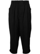 Yohji Yamamoto Cropped Trousers, Men's, Size: 3, Black, Cupro/wool