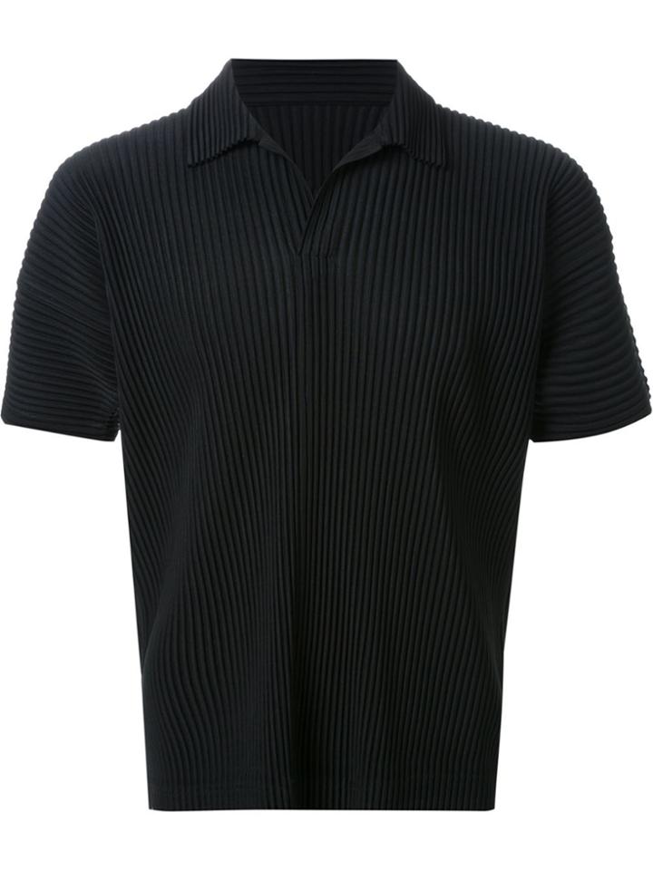 Homme Plissé Issey Miyake Pleated Polo Shirt - Black