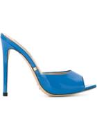 Gianni Renzi Stiletto Mules, Women's, Size: 39.5, Blue, Patent Leather/leather