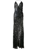 Alexandre Vauthier Lurex Leopard Evening Dress, Women's, Size: 36, Black, Silk/polyester