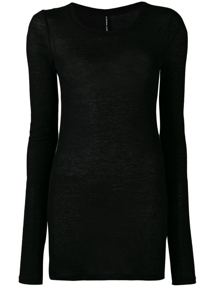 Isabel Benenato Long Fitted Top - Black