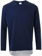 Mr. Gentleman Longsleeved Layered T-shirt, Men's, Size: L, Blue, Cotton