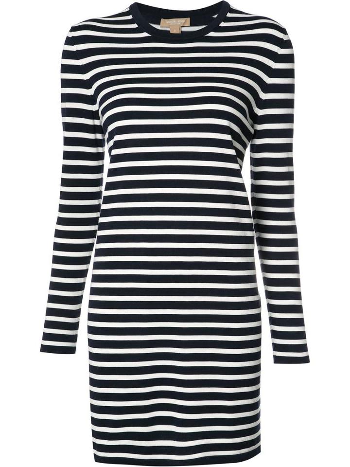 Michael Kors Longsleeved Striped Dress, Women's, Size: Small, Blue, Cotton