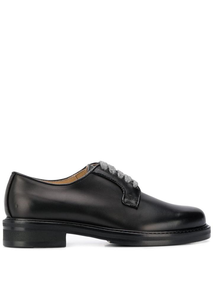 Doucal's Fran Wool Lace Derbies - Black