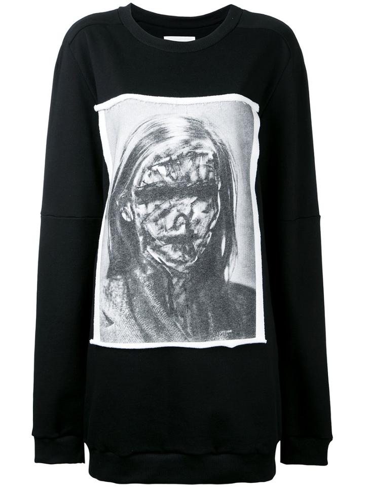 Strateas Carlucci - Printed Sweatshirt - Women - Cotton - S, Black, Cotton