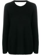 Allude Long-sleeve Fitted Sweater - Black