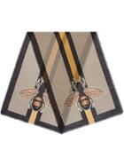 Gucci Bee Web Print Wool Stole - Nude & Neutrals