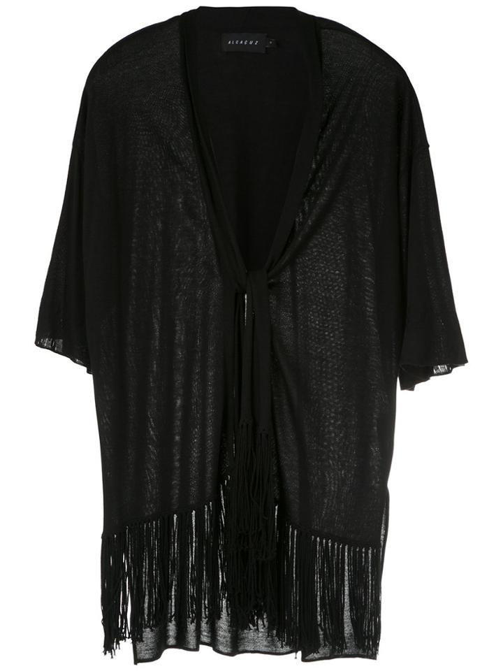 Alcaçuz Fringed Nice Kimono - Black