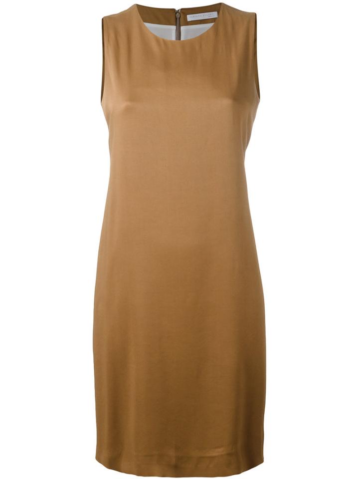 Fabiana Filippi - Short Shift Dress - Women - Polyester/spandex/elastane/acetate/viscose - 40, Women's, Brown, Polyester/spandex/elastane/acetate/viscose