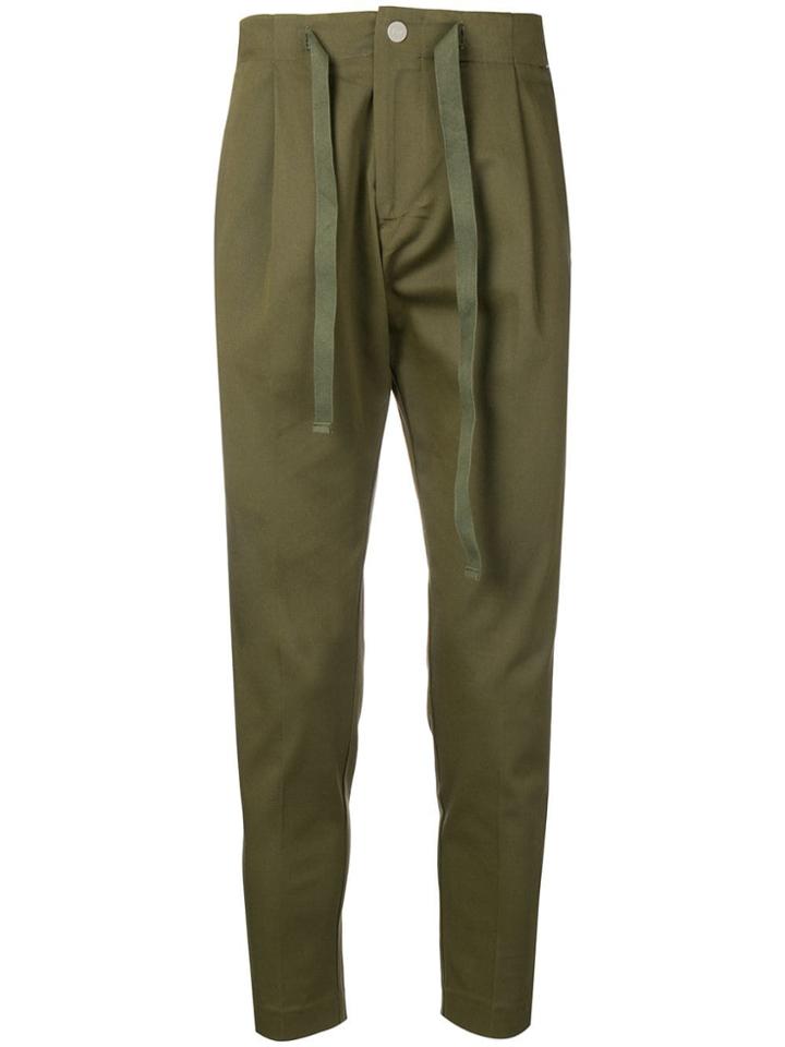 Entre Amis Tie Waist Chinos - Green