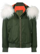 Mr & Mrs Italy Customisable Bomber With Fur Collar - Green