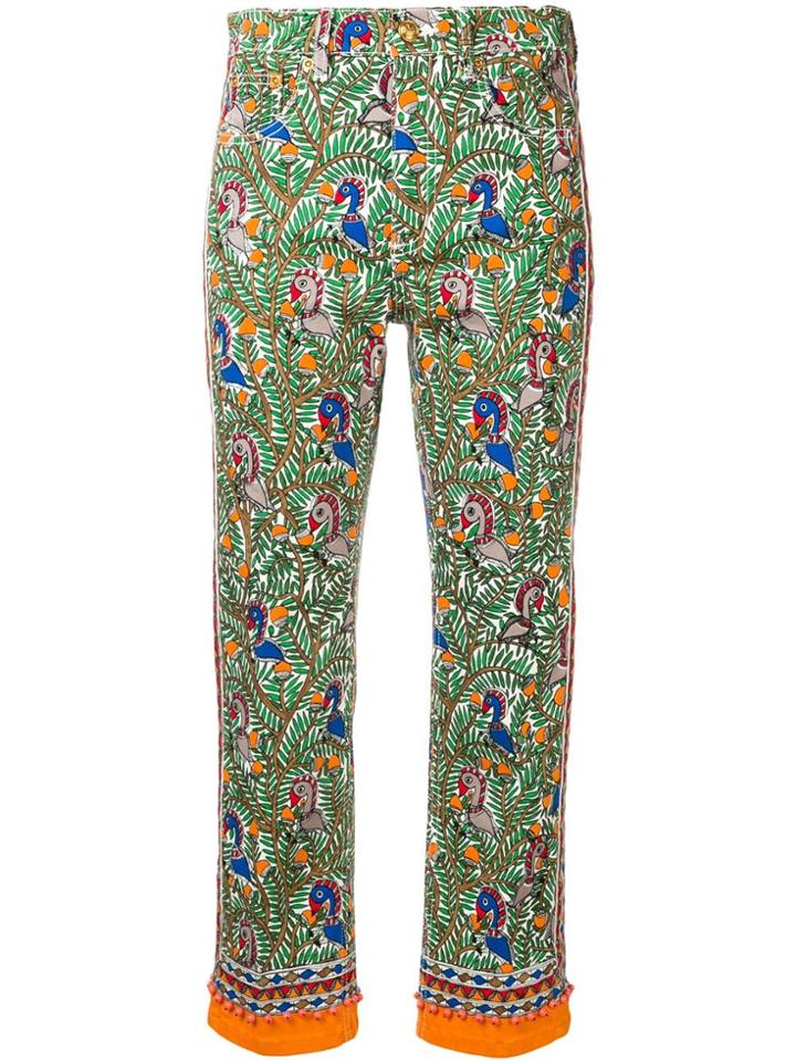 Tory Burch Printed Cropped Jeans - Green
