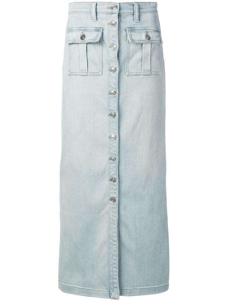 Current/elliott Buttoned Maxi Denim Shirt - Blue