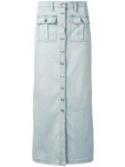 Current/elliott Buttoned Maxi Denim Shirt - Blue