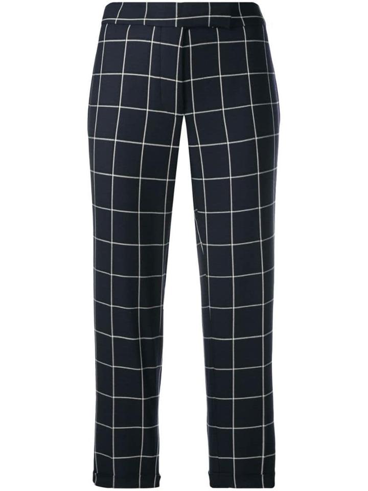 Thom Browne Windowpane Shadow Skinny Cropped Trousers - Blue