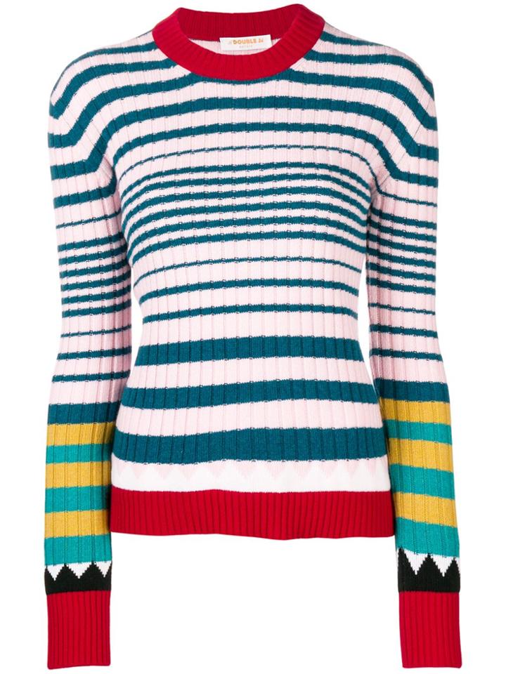 La Doublej Colour-block Striped Sweater - Pink & Purple