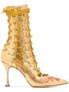 Liudmila Leather Drury Lane 100 Snakeskin Boots - Metallic