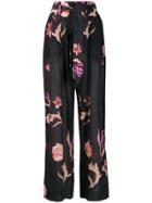 Nanushka Floral Print Trousers - Blue